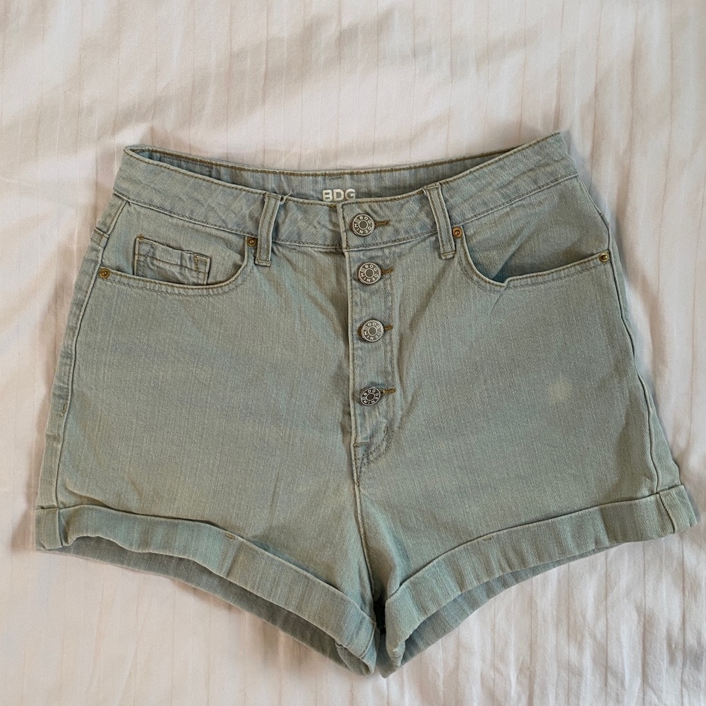 BDG high waisted faded denim shorts size 30
